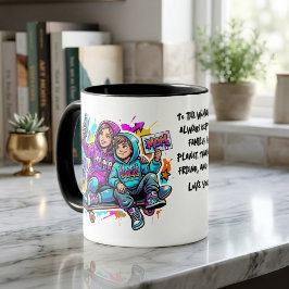 Caneca Personalized Mother & Son Graffiti Art Coffee Mug