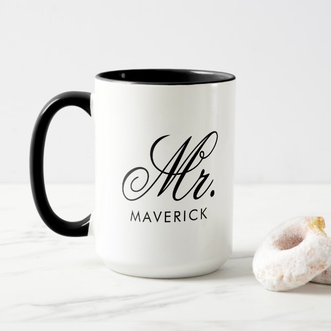 Caneca Personalized Mr Name Combo Mug Custom Text Gift (Com Donut)