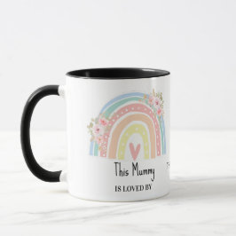 Caneca Personalized Mum's Rainbow & Floral Name Mug