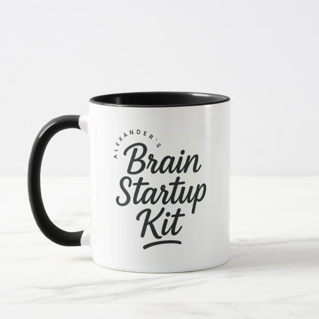 Caneca Personalized Name Brain Startup Gift Coffee (Esquerda)