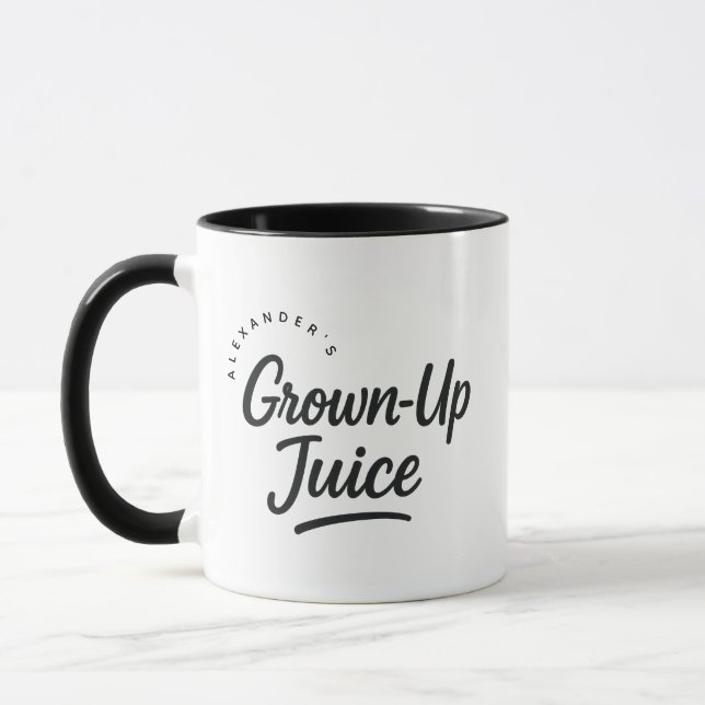 Caneca Personalized Name Grown-Up Juice Gift Coffee (Esquerda)