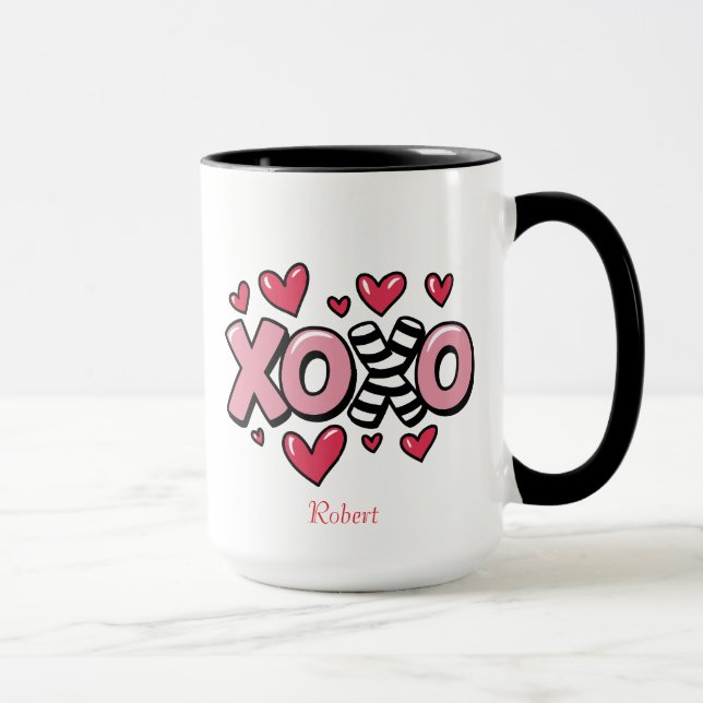 Caneca Personalized name Valentine's day XOXO (Direita)