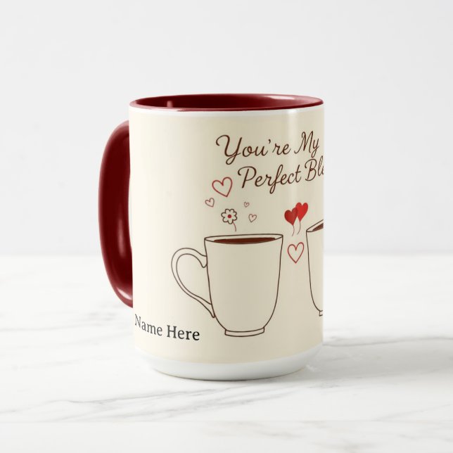 Caneca Personalized Perfect Blend Heart Couple (Frente Esquerda)