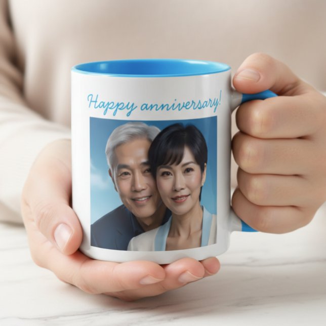Caneca Personalized Photo Wedding Anniversary Mug (Criador carregado)