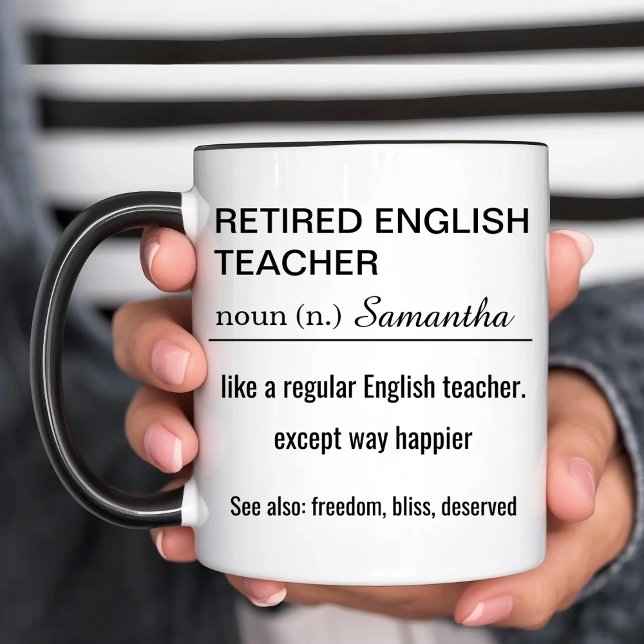Caneca Personalized Retired English Teacher Definition (Criador carregado)