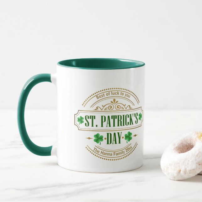 Caneca Personalized St. Patrick's Day I Luck of the Irish (Com Donut)