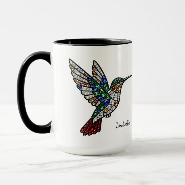 Caneca Personalized Stained Glass Hummingbird Mug (Esquerda)