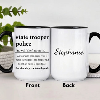 Caneca Personalized State Trooper Police Definition