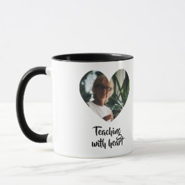 Caneca Personalized Teacher mug with Heart Photo Frame