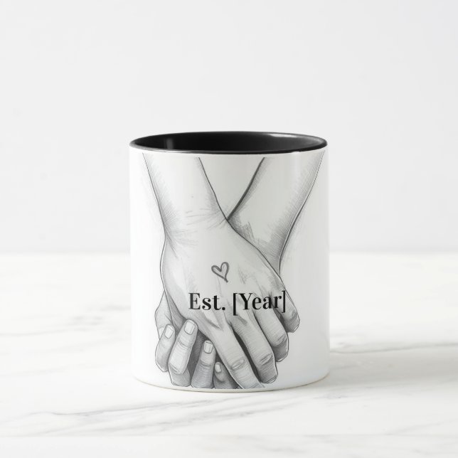 Caneca Personalized Valentine Couple Gift | Est. [Year]  (Centro)