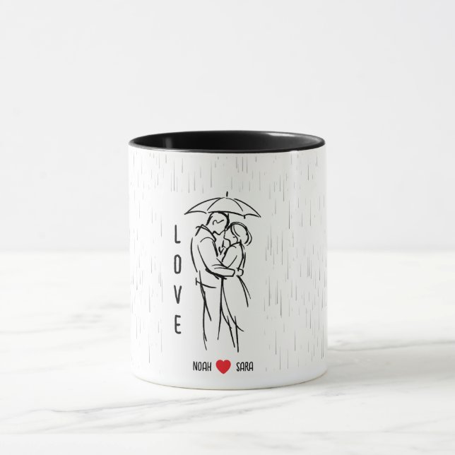 Caneca Personalized Valentine’s Day Mug with Custom Names (Centro)