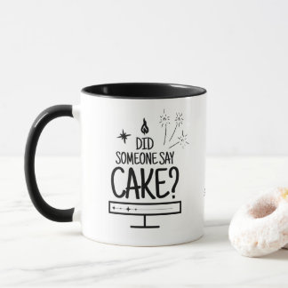 Caneca Personalized Whimsical Cake Lover Typography White