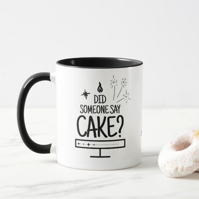 Caneca Personalized Whimsical Cake Lover Typography White (Com Donut)