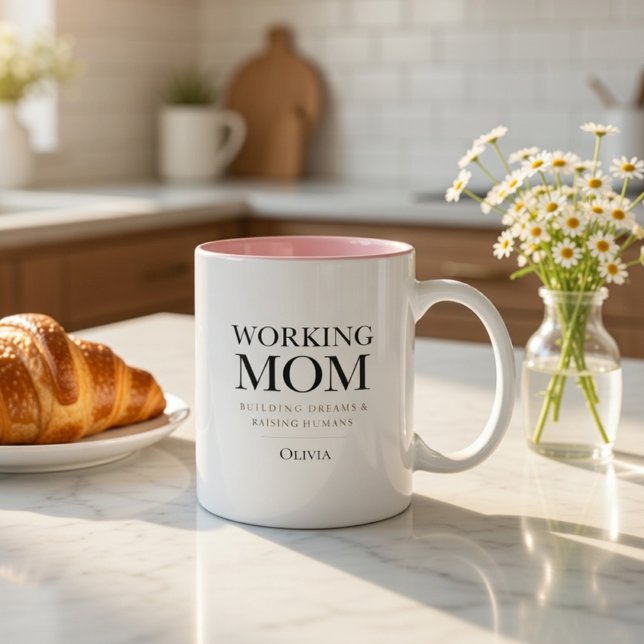 Caneca Personalized Working Mom – Custom Boss Mom Gift (Criador carregado)