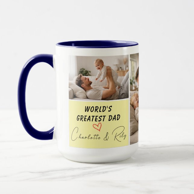 Caneca Personalized World's Greatest Dad Photo | Father’s (Esquerda)