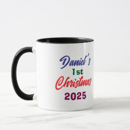 Caneca Personlized Photo Daniel's 1st Christmas Tree 