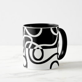 Caneca Persuasão linear I: Abstrato preto e branco