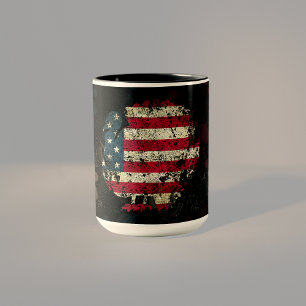 Caneca Peru do Dia de Ação de Graças Com Bandeira America