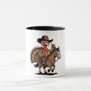 Caneca Peru montado a cavalo Cowboy Peru dia de ação de g