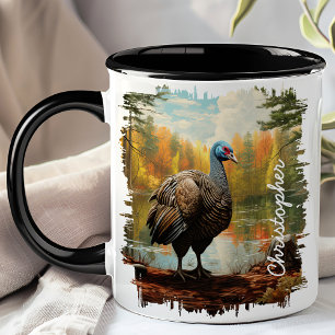 Caneca Peru por Lago da Floresta de Outono