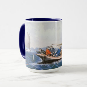 Caneca Pesca à linha para Fsh azul fora da costa de Main