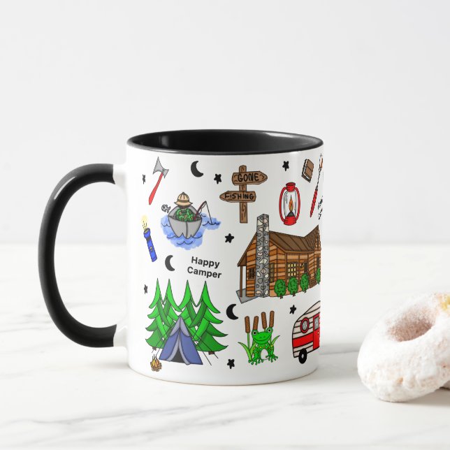 Caneca Pesca, Camping, Midwest Themed (Com Donut)