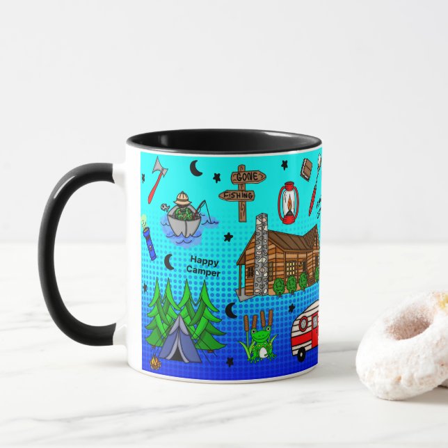 Caneca Pesca, Camping, Midwest Themed (Com Donut)