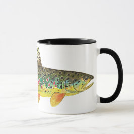 Caneca Pesca de truta marrom