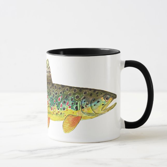 Caneca Pesca de truta marrom (Direita)