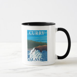 Caneca Pesca do urso no rio - caril, Alaska