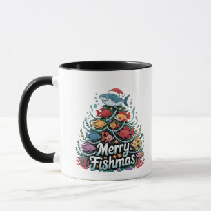 Caneca Pesca Engraçada Árvore de Natal Pescador