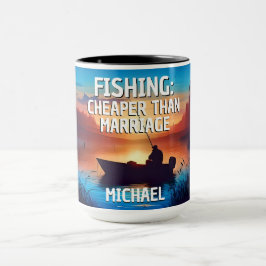 Caneca PESCA Engraçada: Mais barata que o Casamento