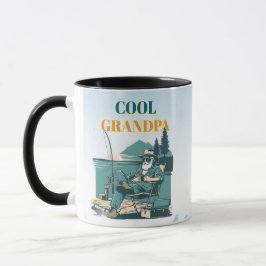 Caneca Pescador Antigo No Cais Design Retro De Pesca