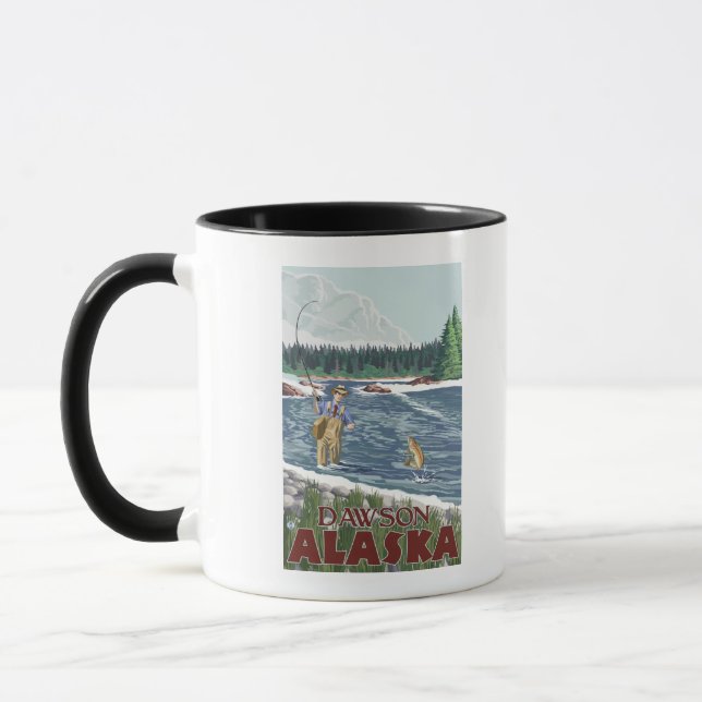Caneca Pescador de moscas - Dawson, Alaska (Esquerda)
