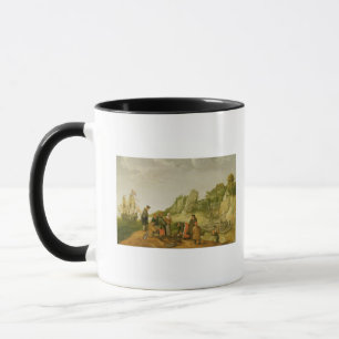 Caneca Pescador que descarrega e que vende sua captura