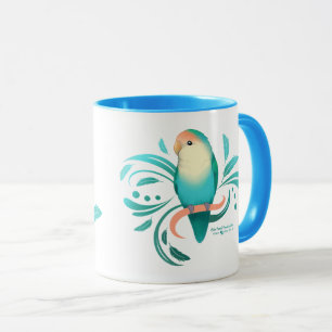 Caneca Pêssego Azul Rosto Virado