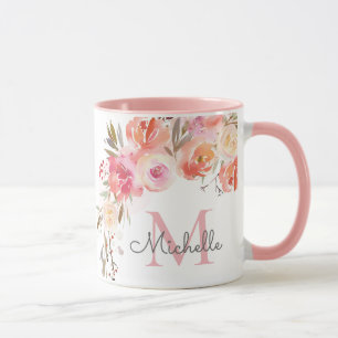 Caneca Pêssego Rosa Rosa Rosa Rosa Rosa, Pêssego Elegante