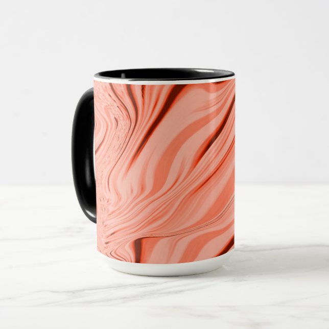 Caneca Pêssego, salmão, coral claro e rosa, misturado à o (Frente Esquerda)