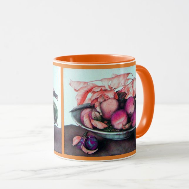 Caneca Pêssegos De FRUTA Da SEASON, Ameixas, Salva A Vida (Frente Esquerda)