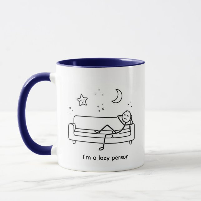 Caneca Pessoa Preguiçosa Divertida Stickman Sofá R (Esquerda)
