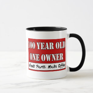 Caneca Pessoas de 100 anos, um proprietário - as peças