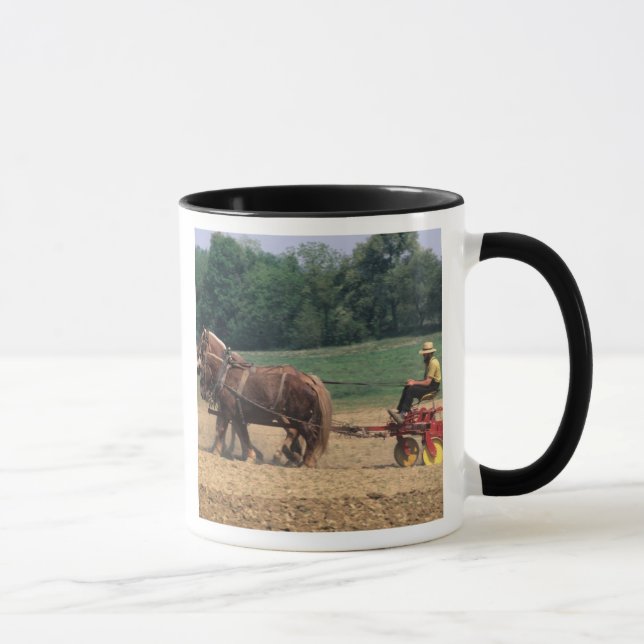 Caneca Pessoas simples do país de Amish no cultivo com (Direita)