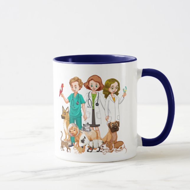 Caneca Pessoas veterinárias do fundo (Direita)