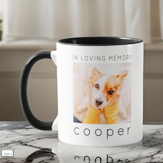 Caneca Pet Memorial In Loving Memory Modern Chic Photo (Criador carregado)