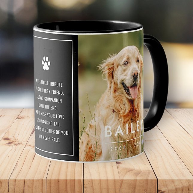 Caneca Pet Memorial Modern Simple Lembrance Poem Foto (Criador carregado)