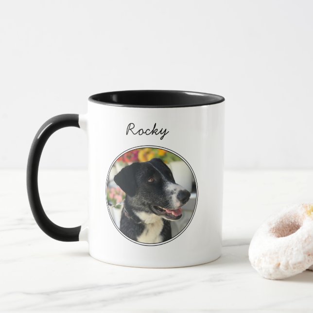 Caneca Pet Personalizado De Foto De Cão Personalizado De  (Com Donut)