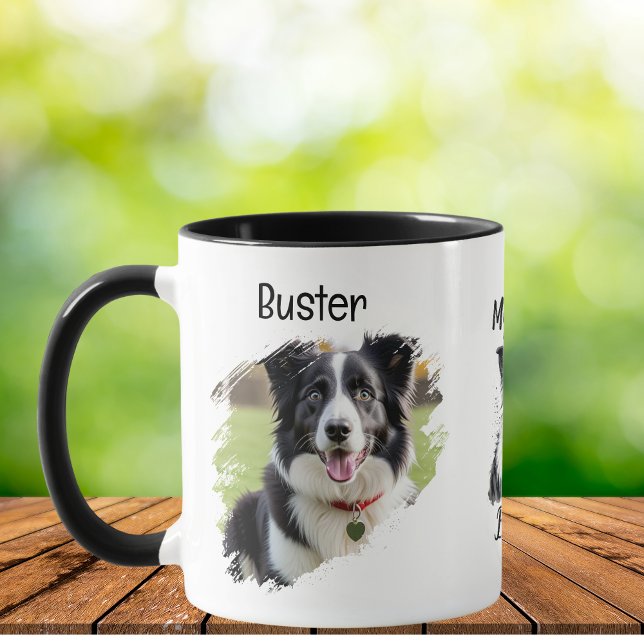 Caneca Pet Photo Border Personalize (Front of design. Add your Pets name and Photo)