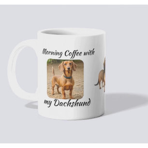 Caneca Pet Photo Brown Dachshund Personalize