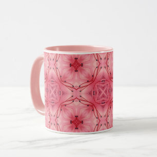 Caneca Petais de flores de abstrato no rosa suave do cora