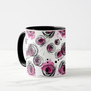 Caneca Pétalas Tinteiros Padrões Sem Costura